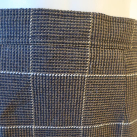 Womens Laurel Dark Navy Blue Taupe Wool Tweed Pencil Skirt 40 US/10 * - Picture 6 of 11